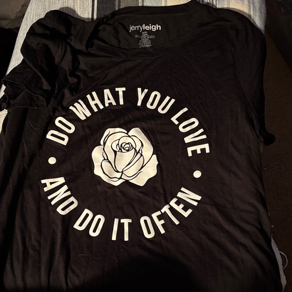 Black Graphic Tee with Motivational Print